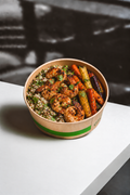 Wild Local Tandoori Shrimp with Tri-Color Hemp Seeded Cilantro Quinoa & Roasted Carrots